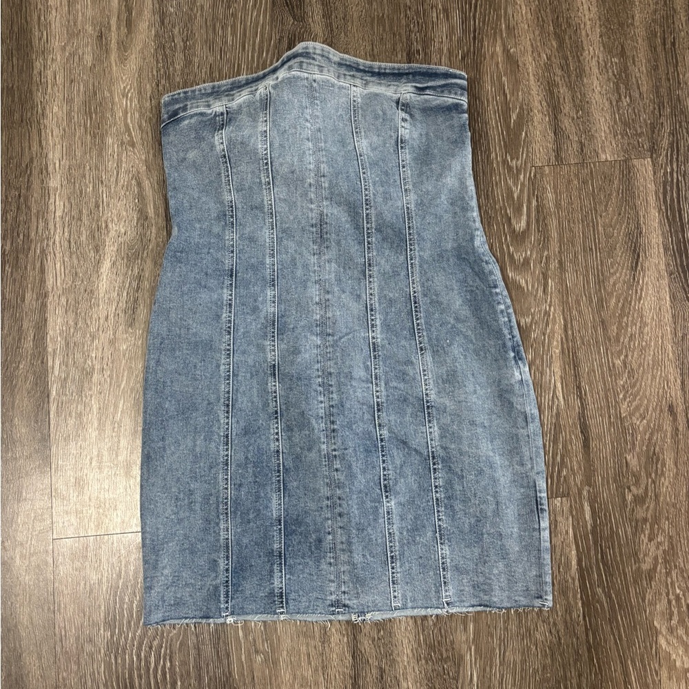 Denim Strapless Dress